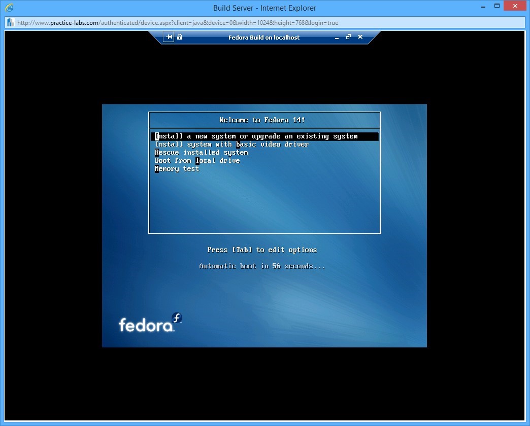 Practice Labs screenshot.